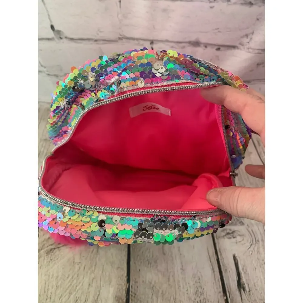 JUSTICE Girl’s Flip Sequin Initial “G” Mini Backpack